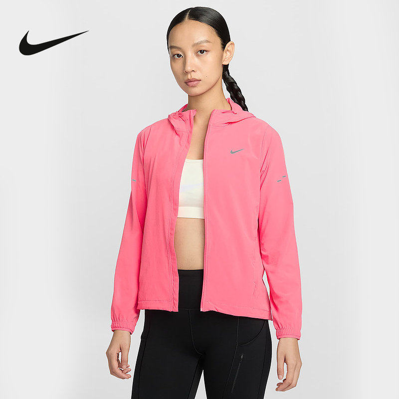 Nike耐克外套女子2026春季防泼水跑步防风连帽梭织夹克HQ0651-897