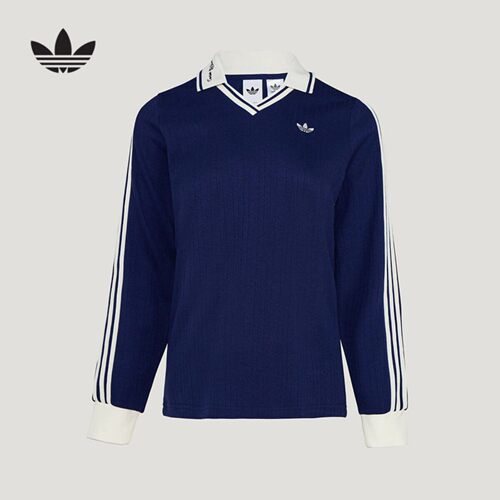 adidas阿迪达斯长袖T恤女2026春休闲翻领运动套头衫KY5732 KY5733