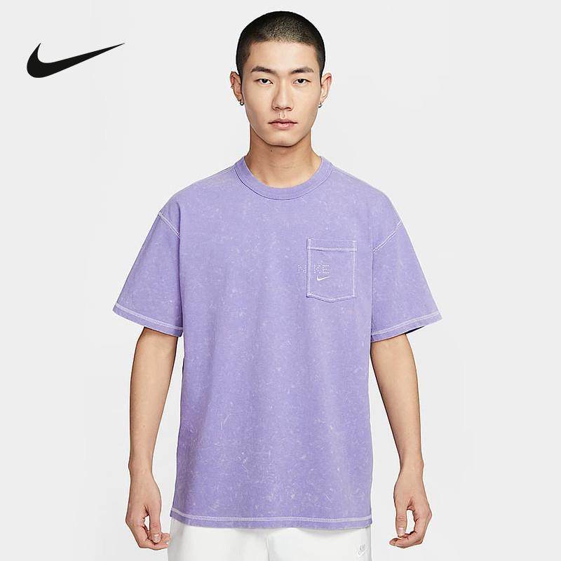 NIKE耐克男子短袖2025夏季做旧水洗短袖棉质半袖T恤 HJ0777-527