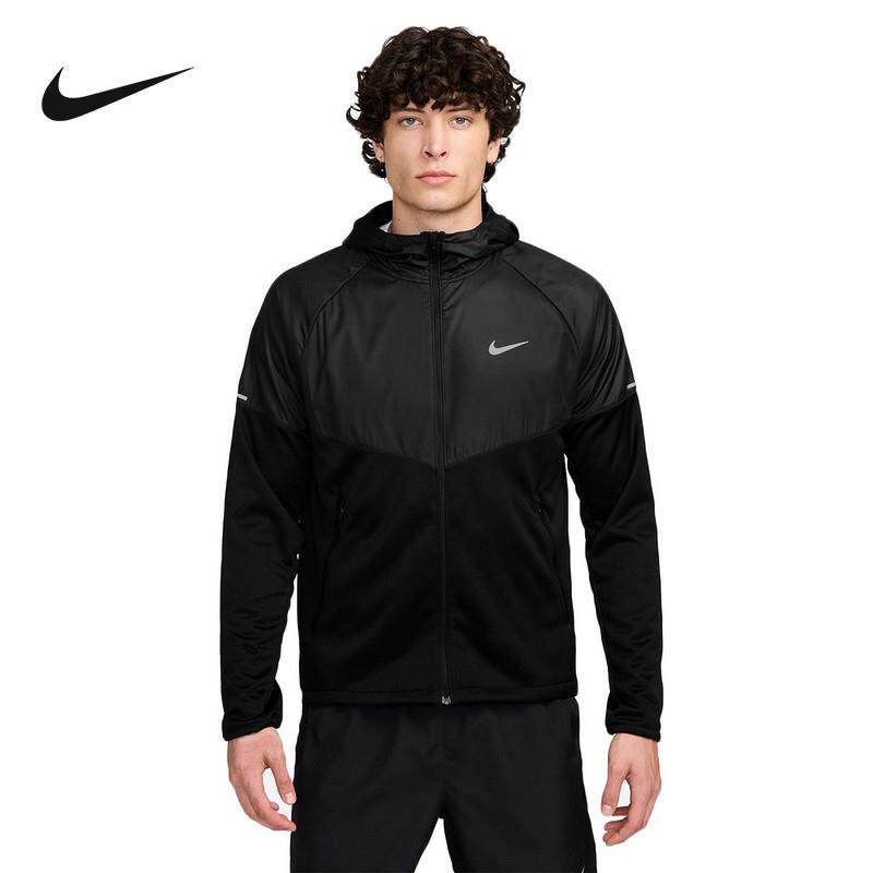 Nike耐克外套男2024冬季新款拒水休闲跑步保暖连帽夹克FZ1112-010