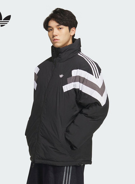 阿迪达斯三叶草羽绒服男2025冬双面穿保暖鸭绒外套KF9608 KF9609