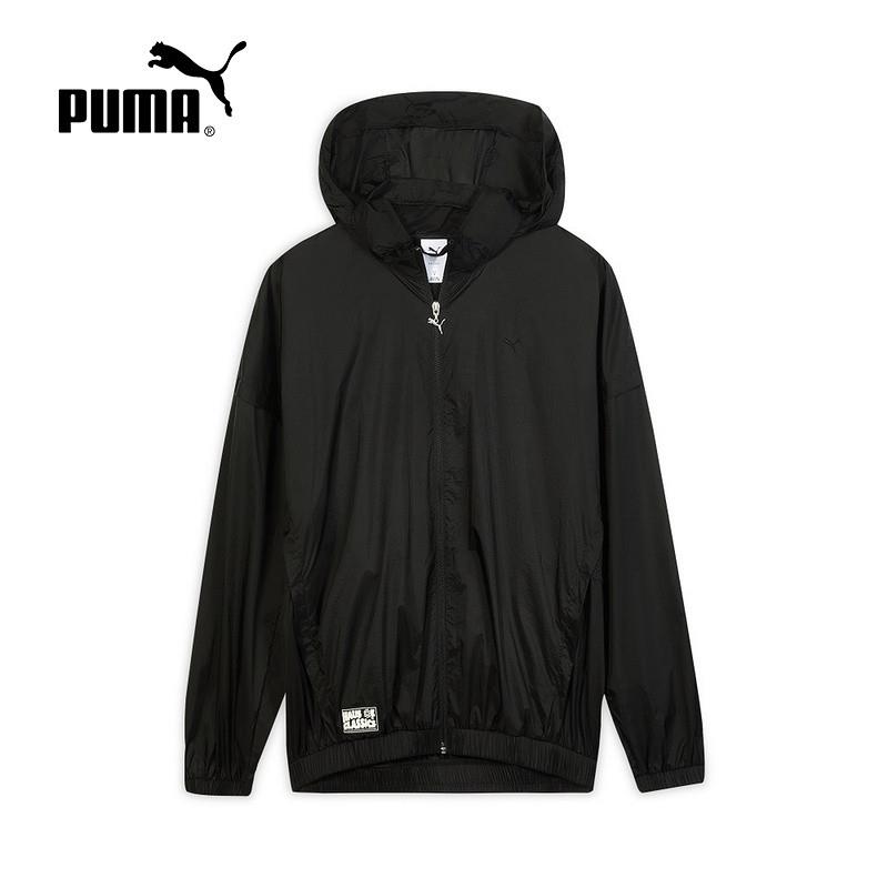 puma彪马外套男2025秋季新款休闲连帽梭织防风运动夹克633715-01
