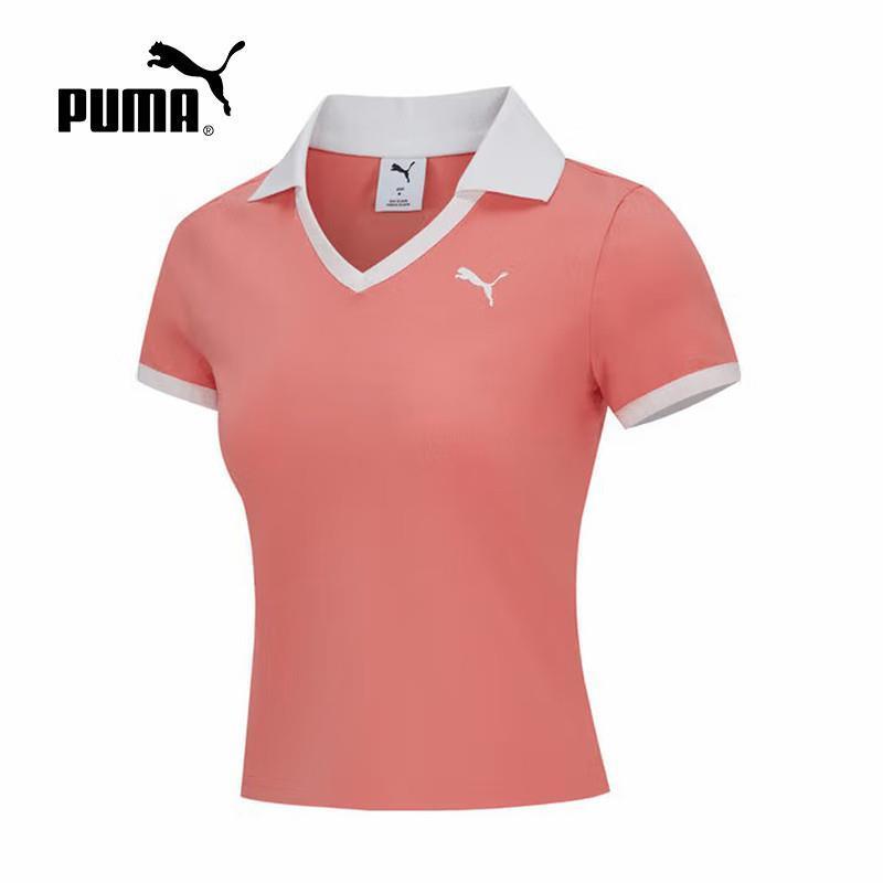 puma彪马短袖女2025夏季新款修身翻领透气POLO衫运动T恤633121-89