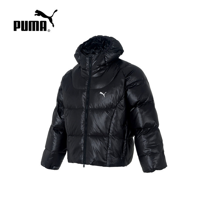 puma彪马运动外套男子2025冬季休闲保暖短款连帽羽绒服635496-01