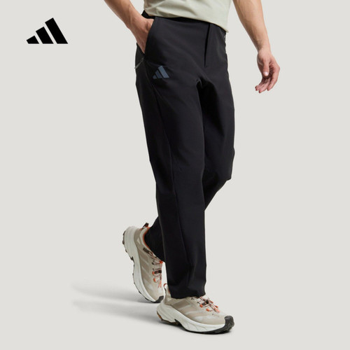 adidas阿迪达斯运动裤男2026夏季户外拒水凉感简约梭织长裤KC7004
