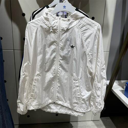 阿迪达斯休闲女连帽运动外套