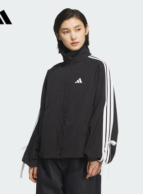 adidas阿迪达斯运动外套女2025秋三条纹梭织夹克 KT5003 JY5651