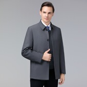 休闲夹克中老年秋冬外套感商务免烫保暖茄克衫 2026年新款 男士