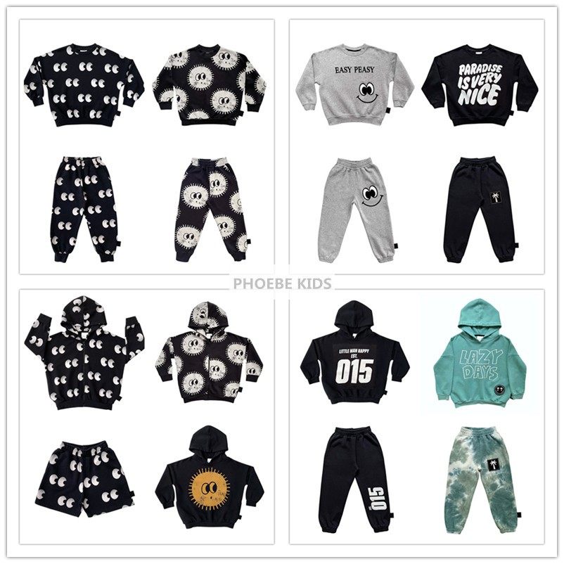 儿童纯棉眼睛太阳卫衣卫裤套装