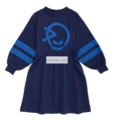 Wyn Blue Arm Striped Smiley Dress