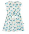 Wyn Blue Crab All-Over Printed Lapel Dress
