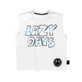 Lmh White English Coconut Tree Smiley Face Tank Top