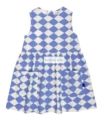 Wyn Blue and White Diamond Plaid Sleeveless Dress
