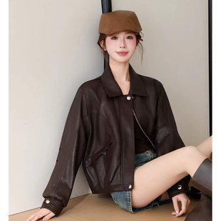 短款皮衣女2026春季薄款休闲外套韩版气质宽松显瘦长袖女装上衣潮