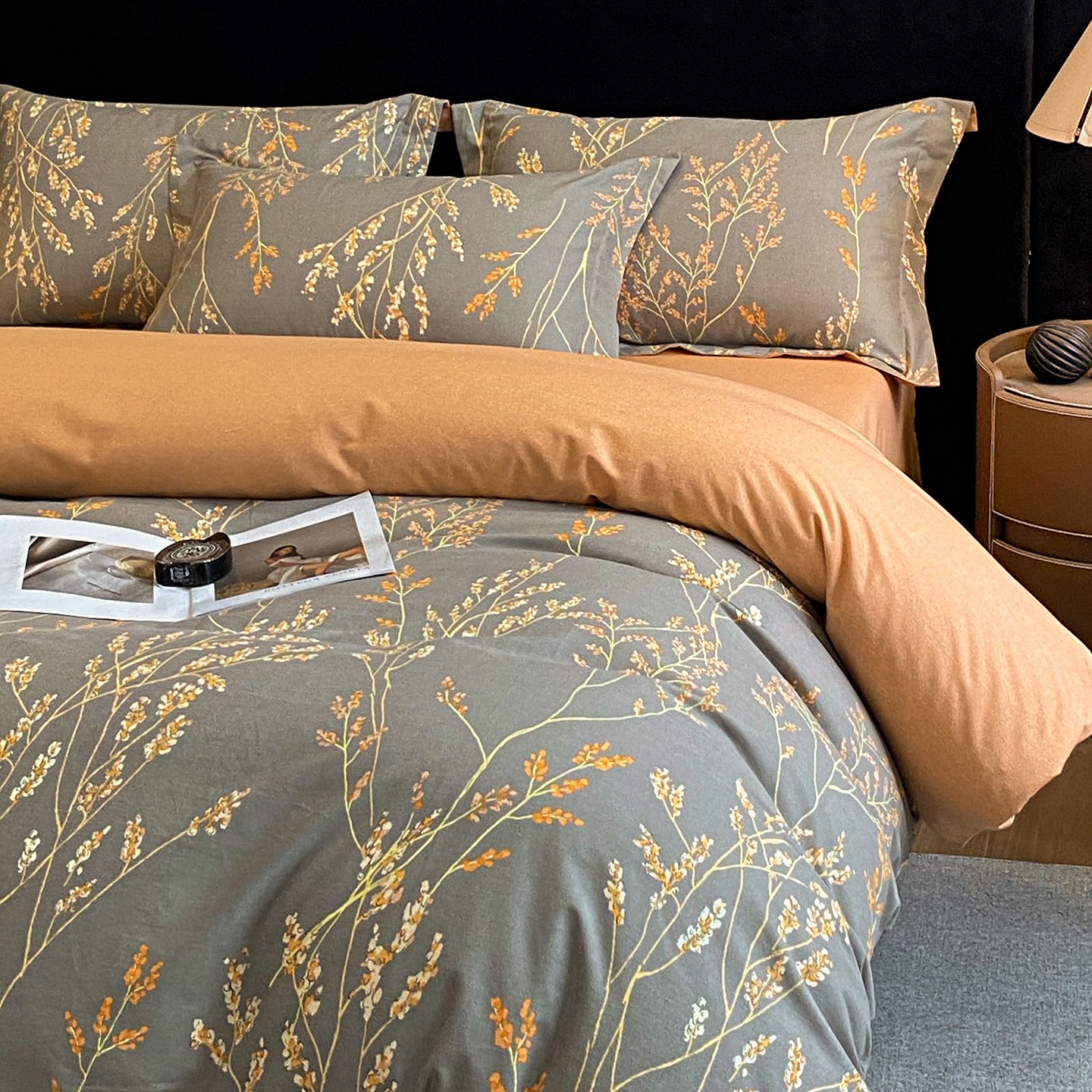 礼盒装秋冬季加厚全棉磨毛四件套