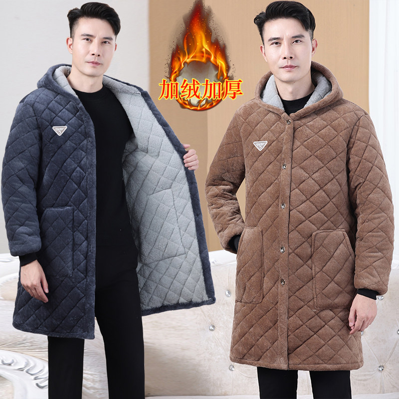 冬季男士加绒加厚棉服中长款耐脏棉衣宽松大码保暖外套工作服罩衣,男装,棉衣,淘宝优惠券,粉丝福利购,淘宝优惠卷