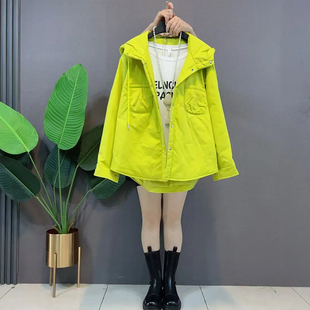 外套宽松遮肚子大码 开衫 女装 冬季 百搭简约棉服 韩版 款 胖MM连帽长袖