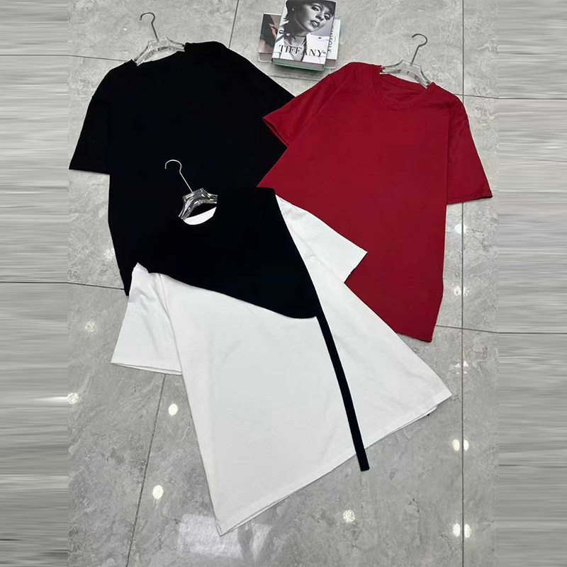 圆领短袖净版T恤衫斜角净版披肩