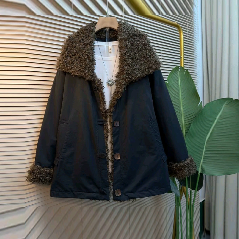 胖MM加肥毛毛翻领长袖棉服外套大码女装冬季款欧洲站洋气宽松上衣,女装/女士精品,大码棉服,淘宝优惠券,粉丝福利购,淘宝优惠卷