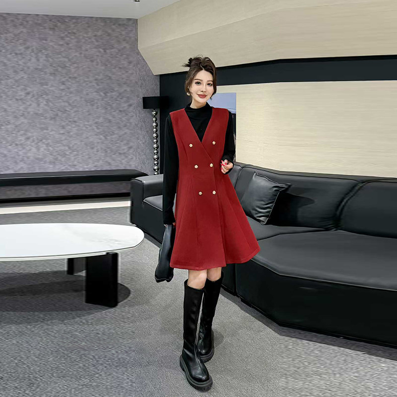 大码女装高领长袖打底衫马甲裙胖妹妹韩版2026新款显瘦秋冬两件套,女装/女士精品,大码套装,淘宝优惠券,粉丝福利购,淘宝优惠卷