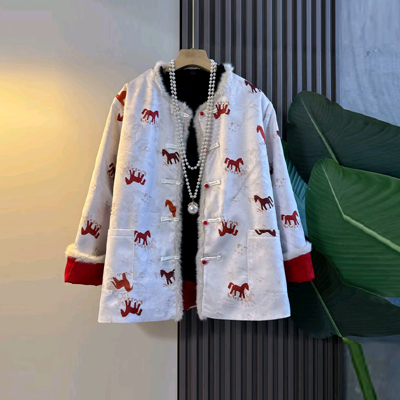 胖MM加肥拼色袖口盘扣两面穿外套法式气质大码女装新中式洋气上衣,女装/女士精品,常规大码外套,淘宝优惠券,粉丝福利购,淘宝优惠卷