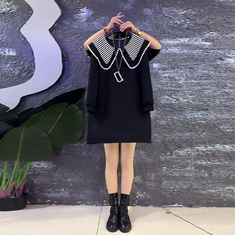 胖MM加肥条纹披肩领长袖上衣宽松遮肚子大码女装减龄百搭显瘦卫衣,女装/女士精品,大码内搭,淘宝优惠券,粉丝福利购,淘宝优惠卷