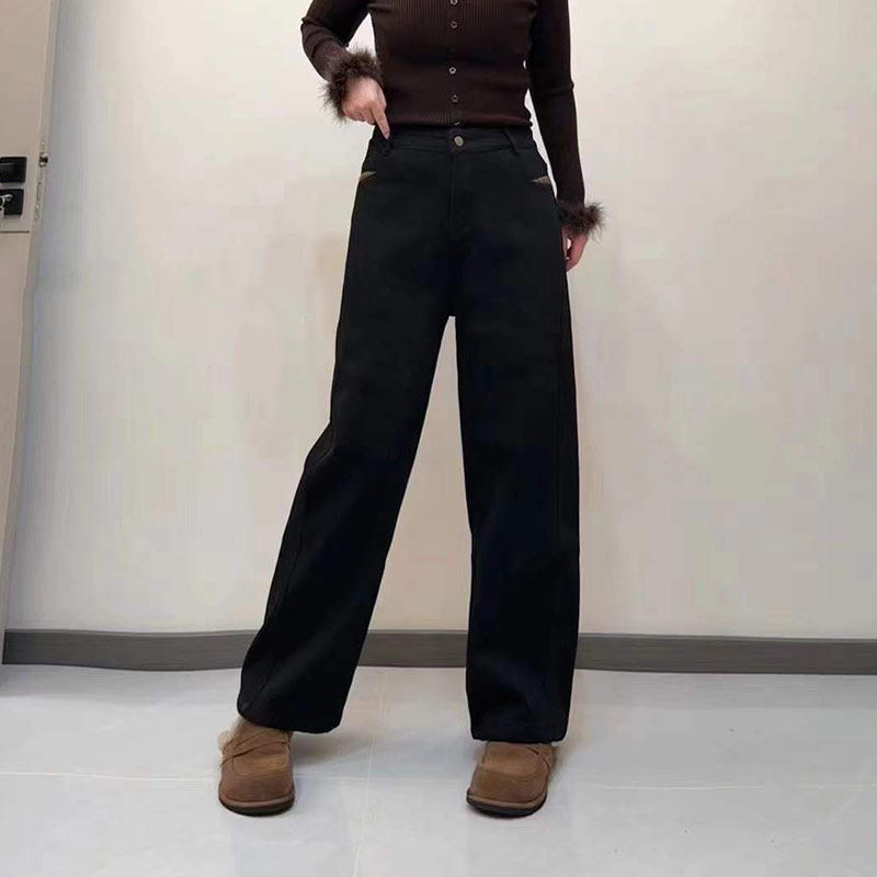 胖MM减龄阔腿弯刀长裤加肥大码女装宽松遮胯百搭显瘦欧洲站牛仔裤,女装/女士精品,大码裤装,淘宝优惠券,粉丝福利购,淘宝优惠卷