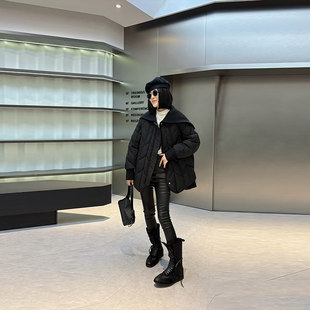 胖MM加肥针织披肩领长袖棉服大码女装冬季款简约百搭大版保暖外套