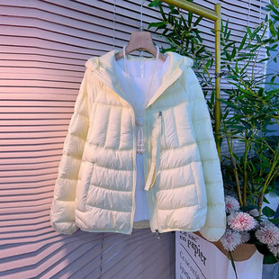胖妹妹连帽拉链长袖棉服外套宽松遮肚子大码女装简约冬季百搭上衣