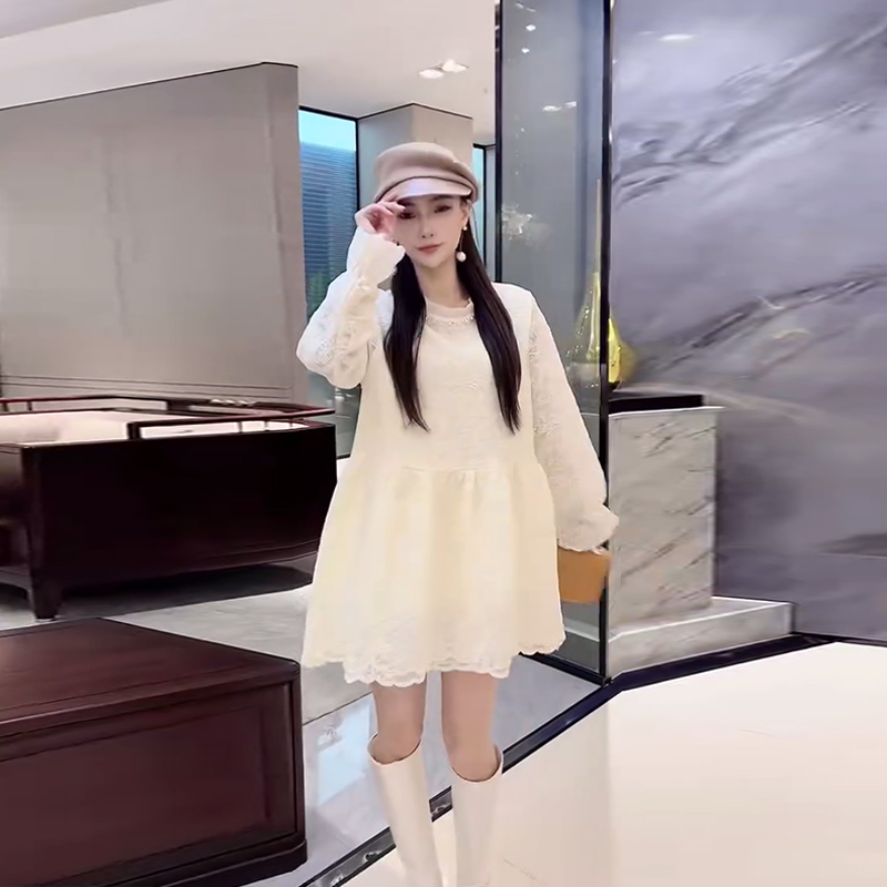 大码女装圆领长袖宽松上衣