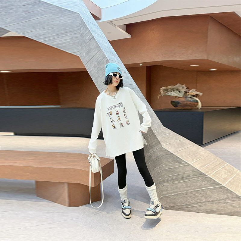 大码女装卡通图案字母卫衣