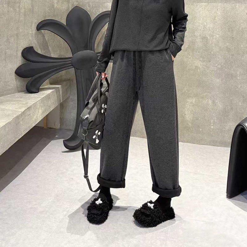 大码女装松紧腰系带裤子