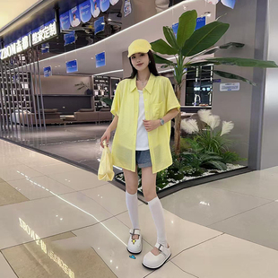 胖MM加肥翻领单兜防晒衬衫打底吊带背心学院风大码女装净版两件套