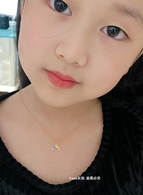 儿童锁骨链彩虹定制14K包金Kayla