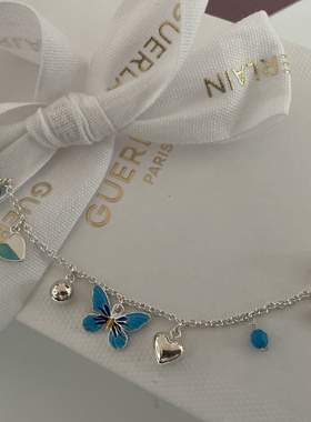 原创设计925纯银珐琅蝴蝶手链女小众设计感高级轻奢精致礼物饰品