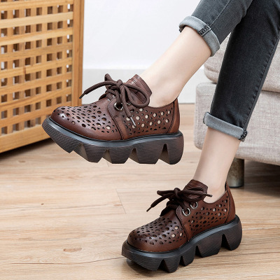 松糕前系带休闲凉鞋2021夏新品