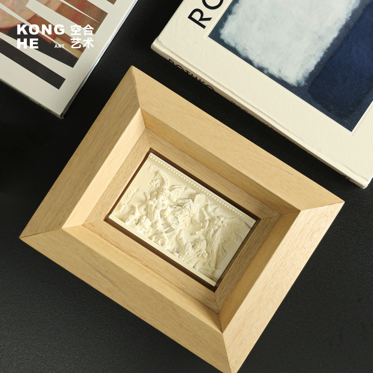 空合 浮雕画小众北欧中古风 软装书房卧室展柜复古设计装饰摆件图片