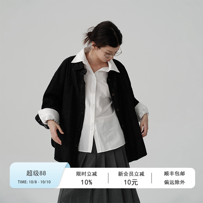 牛仔薄款宽松长袖衬衣