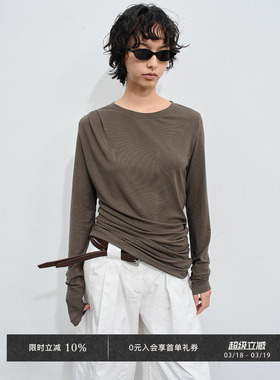 Veega Chic 羊毛混纺休闲弯刀身型修身长袖t恤