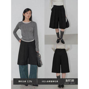 中短裤 Veega 型六分裤 外工字褶百搭廓形宽松小A字版 Chic