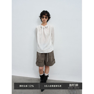 Veega 上衣 Chic休闲抽绳束口领直身翻折长袖