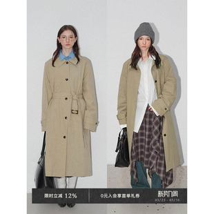 风衣 25早春可拆卸垫肩全棉廓形感翻领长款 Veega Chic