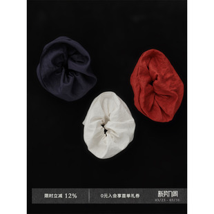 亚麻三色百搭经典 Veega CONTENT同款 小众大肠发圈出游穿搭 Chic