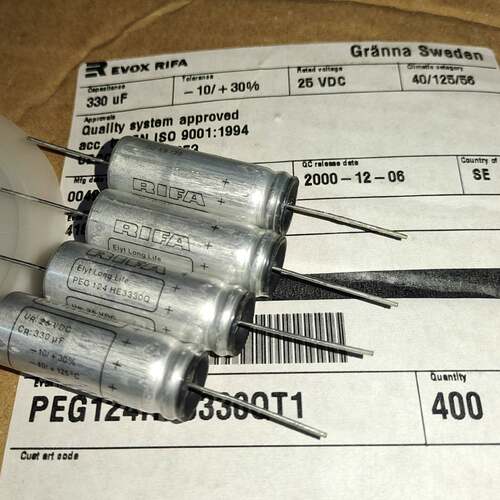 可维修进口瑞典RIFA PEG124系列25v 330uf 阴