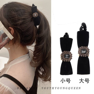 发量少香蕉夹超小号竖夹马尾夹气质珍珠发夹女后脑勺一字夹发抓