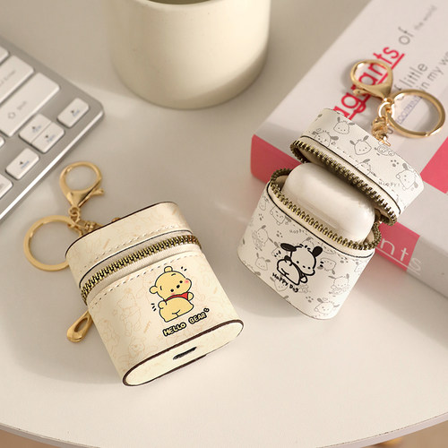 可爱帕恰狗卡通带挂饰适用AirPods耳机保护套2代新款无线苹果蓝牙通用1/2/3代软皮套airpods pro盒全包女款