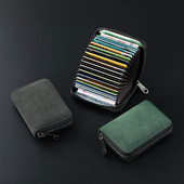 卡包男士 翻毛皮多卡位高档防消磁多功能男款 卡夹证件包钱包卡套女