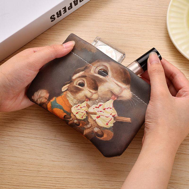 新款可爱动物收纳包大容量ins化妆包便携自动闭合口红包杂物小包,收纳整理,化妆包,淘宝优惠券,粉丝福利购,淘宝优惠卷