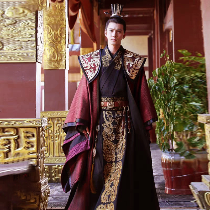 古装汉服汉朝天子皇帝汉武大帝三国孙权王爷大臣帝王演出服装戏服
