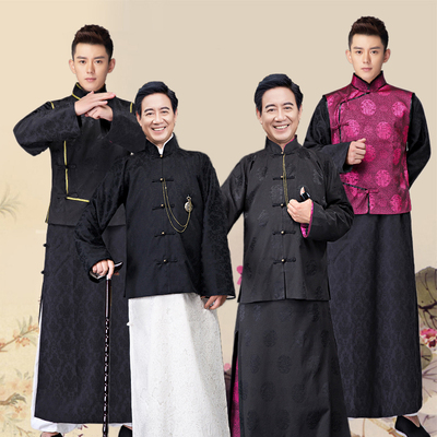 清朝古装男民国长袍马褂老爷王爷贝勒阿哥长衫地主少爷掌柜演出服